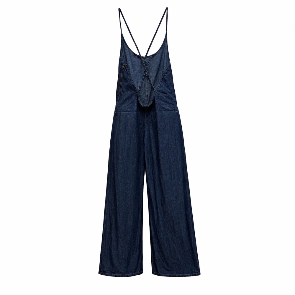 Tobi Navy Wide-Leg Jumpsuit - Picture 2 of 12